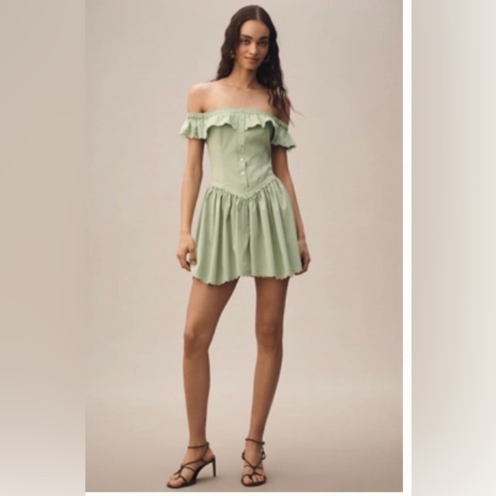 Mare Mare Green Lace Romper, size M NWOT